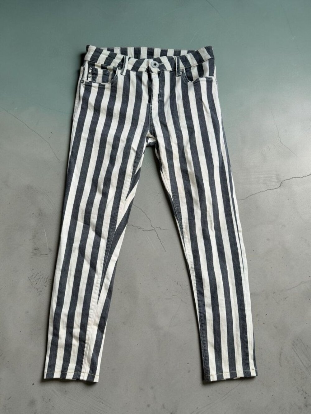 RIVER ISLAND Striped Ankle Jeans Size UK 10 / US 8